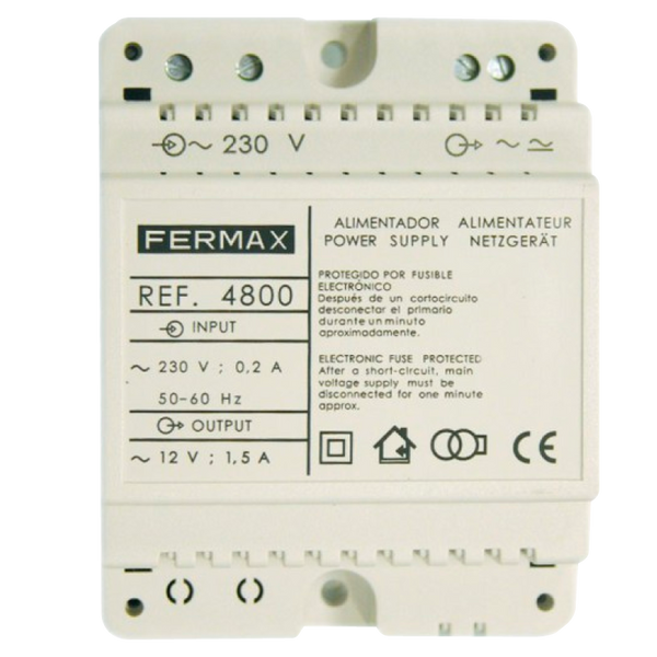 FERMAX® Power Supply 230VAC / 12VAC-1,5Amp - DIN4 [4800]